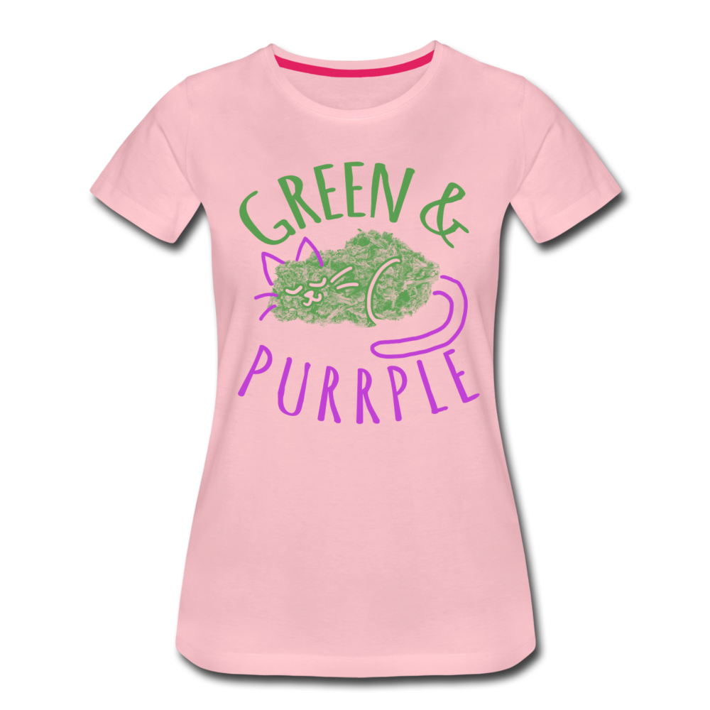 Frauen Premium T-Shirt - Green & Purple - Hellrosa