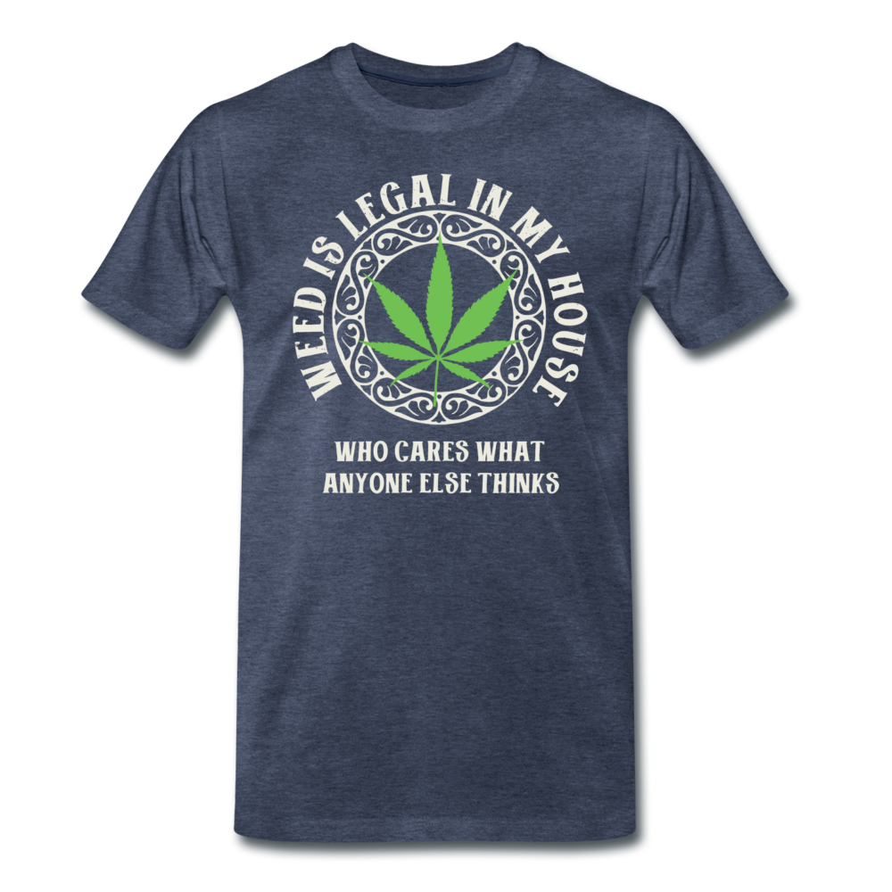 Männer Premium T-Shirt - Weed is legal - Blau meliert