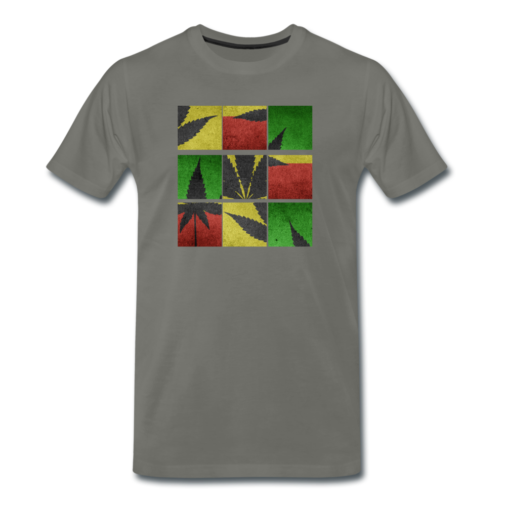 Männer Premium T-Shirt - Weed Puzzle - Asphalt