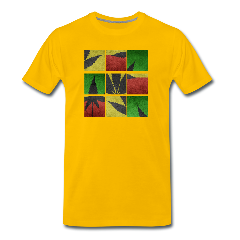 Männer Premium T-Shirt - Weed Puzzle - Sonnengelb