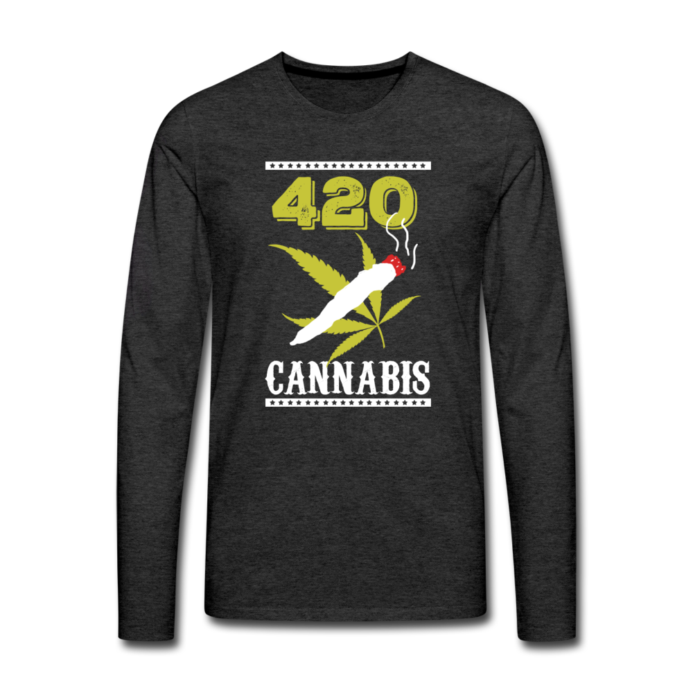 Men's Premium Long Shirt - 420 Cannabis - Anthrazit