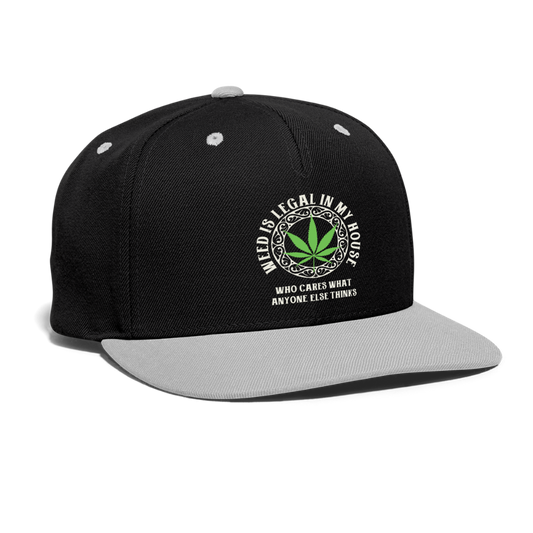Snapback Cap - Weed is legal - Schwarz/Grau