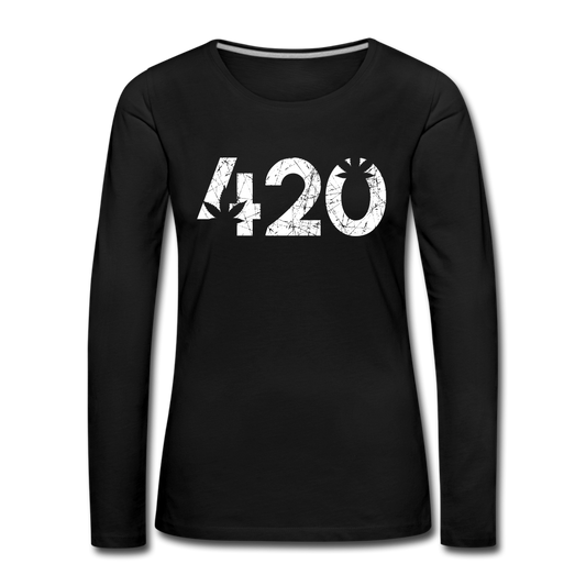 Frauen Premium Long Shirt - 420 - Schwarz