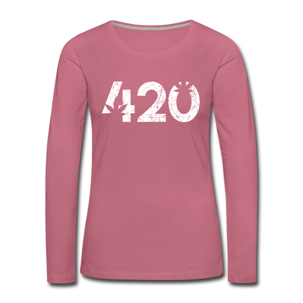 Frauen Premium Long Shirt - 420 - Malve