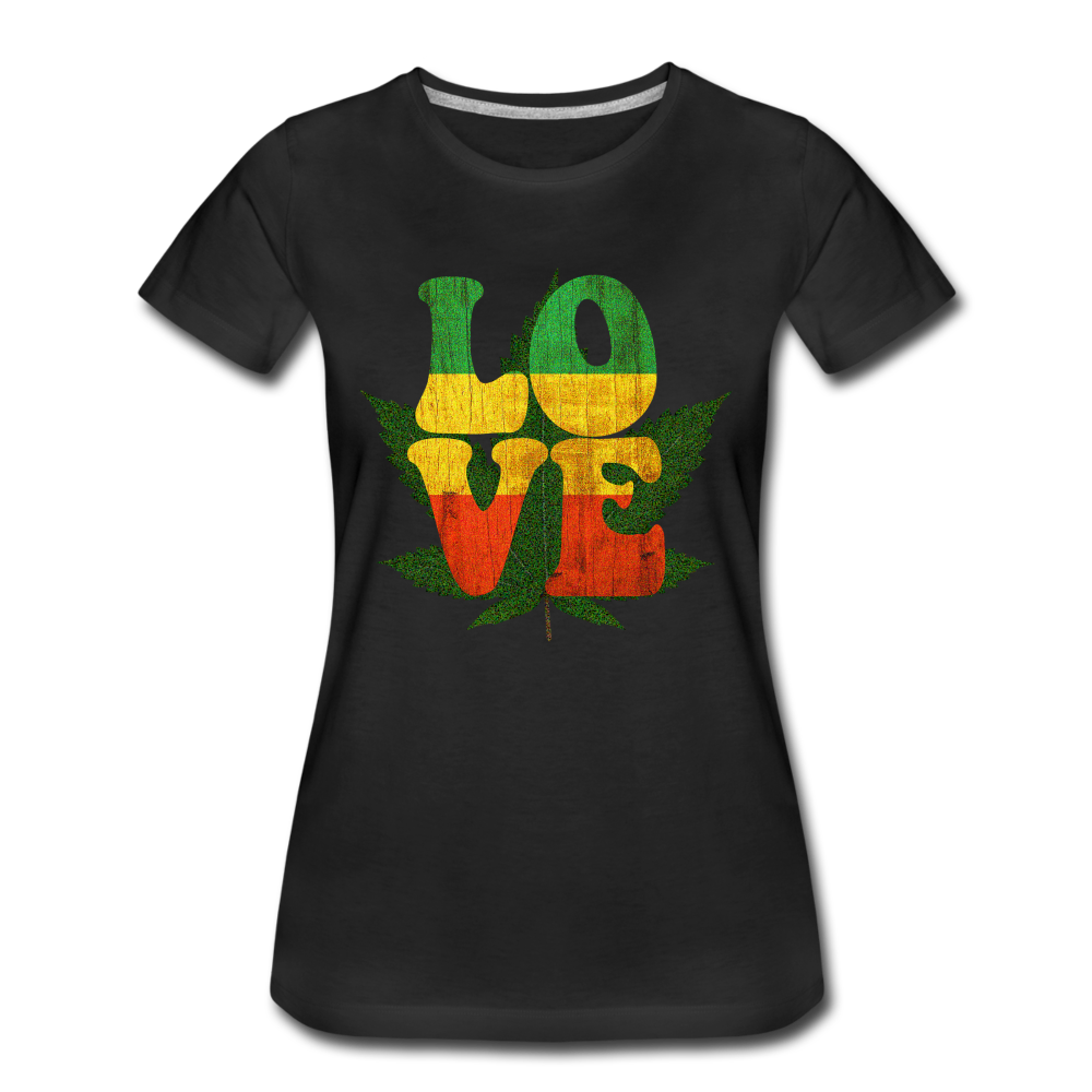 Frauen Premium T-Shirt - LOVE - Schwarz