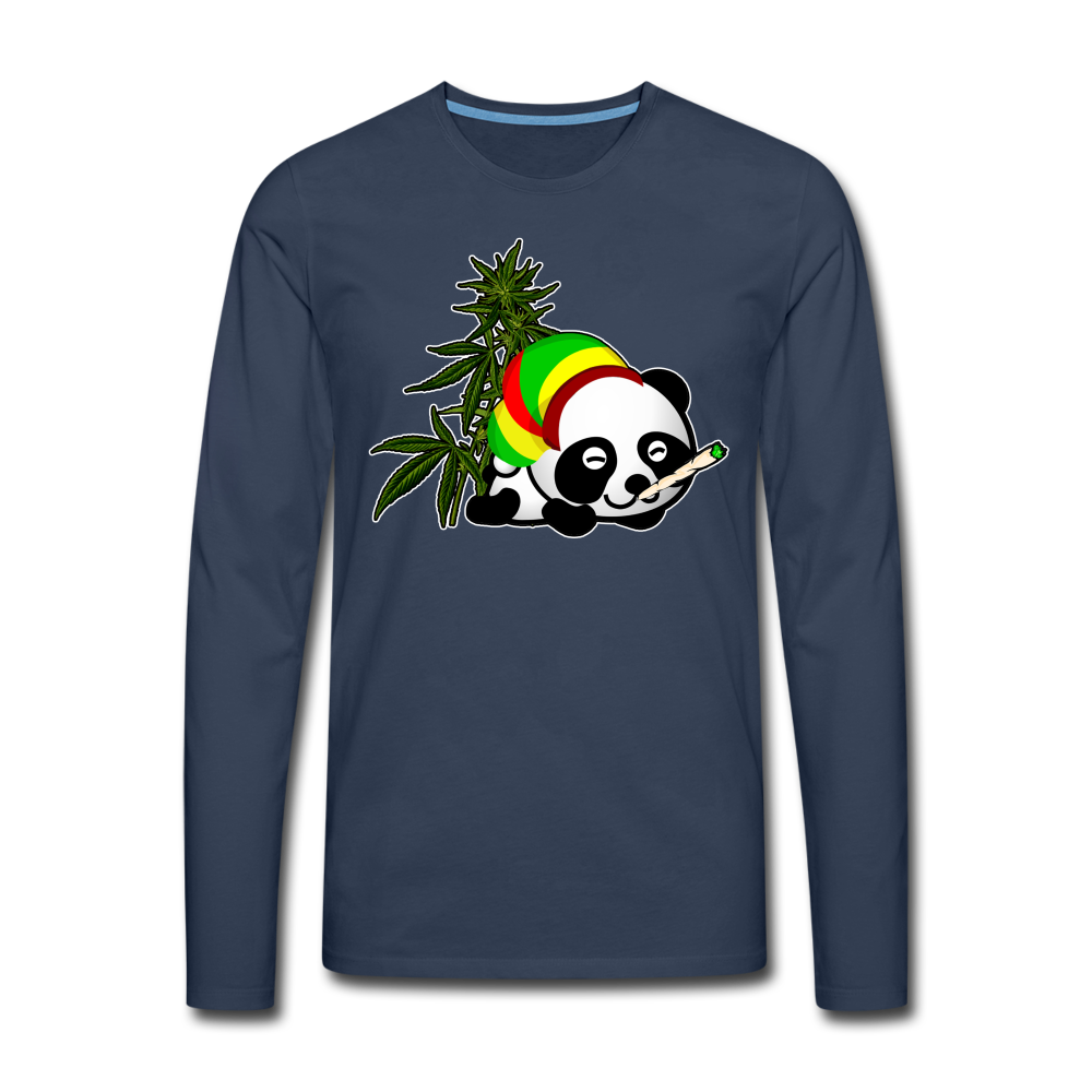 Männer Premium Langarmshirt Panda-Weed - Navy