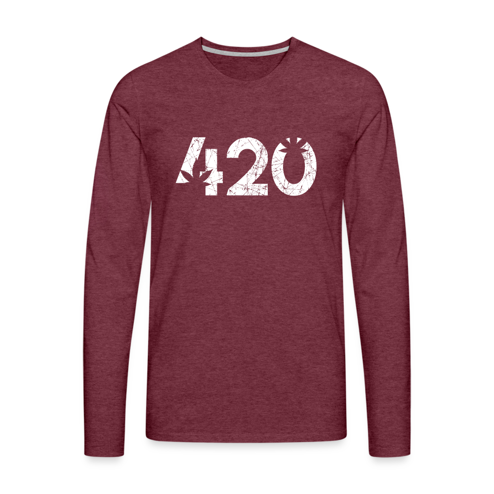 420 - Herren Weed Shirt - Bordeauxrot meliert