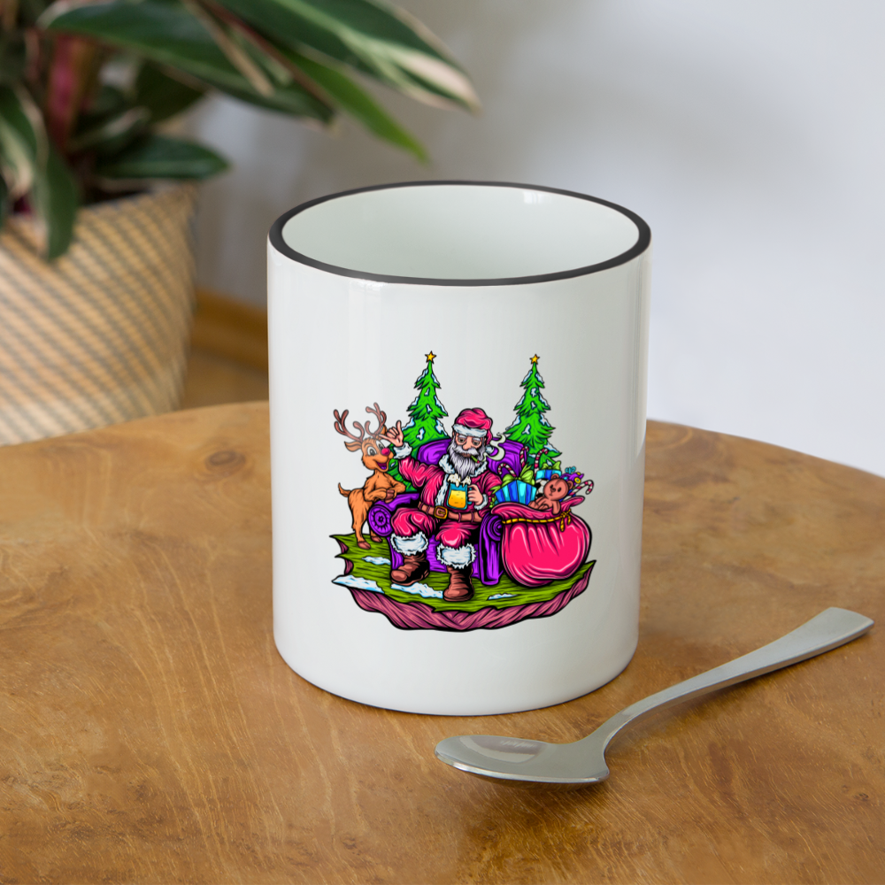 Stoned Santa - Weed Tasse - Weiß/Schwarz