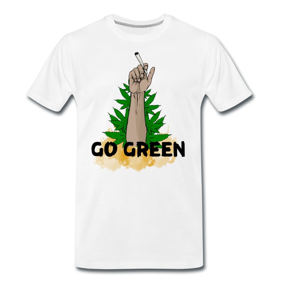 Männer Premium T-Shirt - Go Green - Weiß