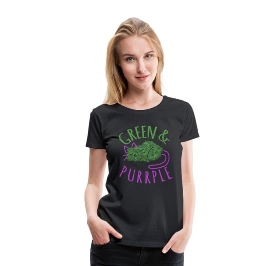 Frauen Premium T-Shirt - Green & Purple - Schwarz