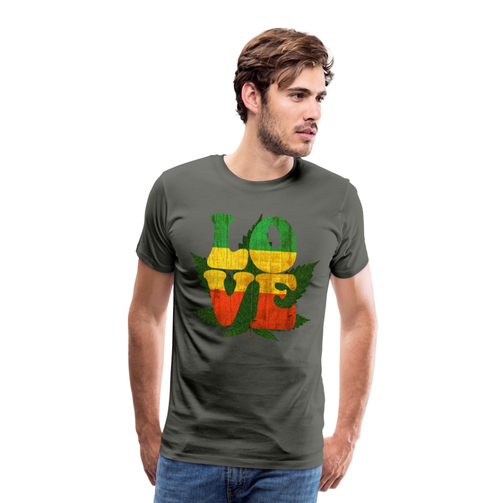 Männer Premium T-Shirt - LOVE - Asphalt