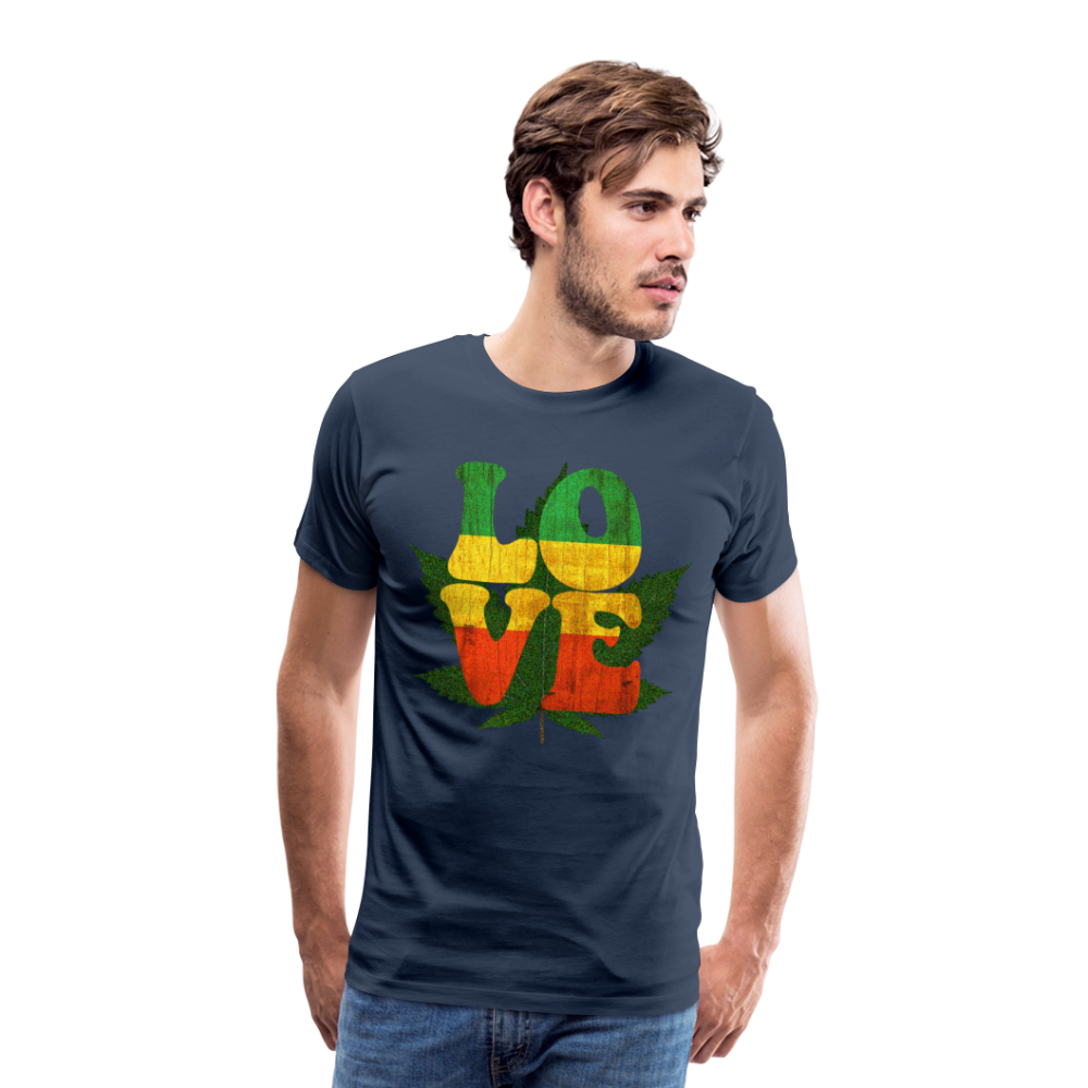 Männer Premium T-Shirt - LOVE - Navy