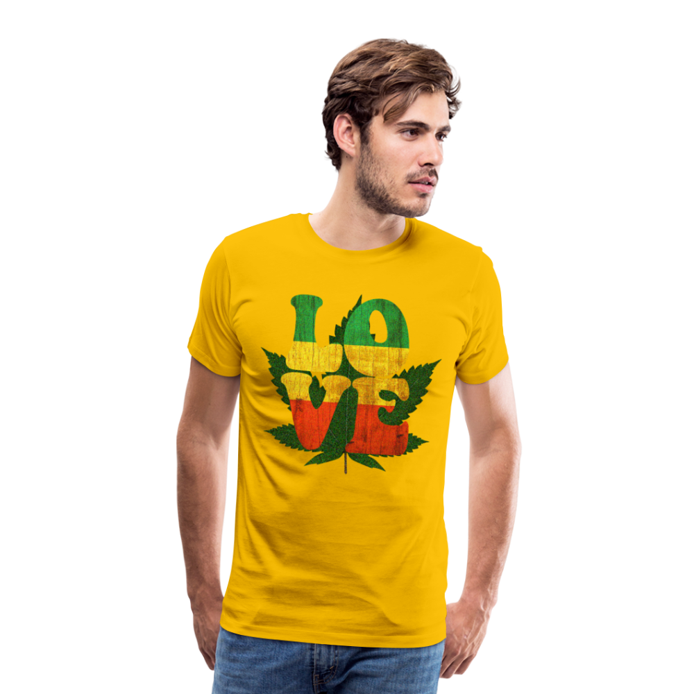 Männer Premium T-Shirt - LOVE - Sonnengelb