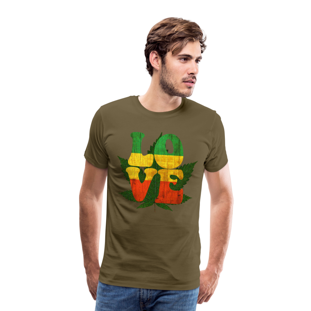 Männer Premium T-Shirt - LOVE - Khaki