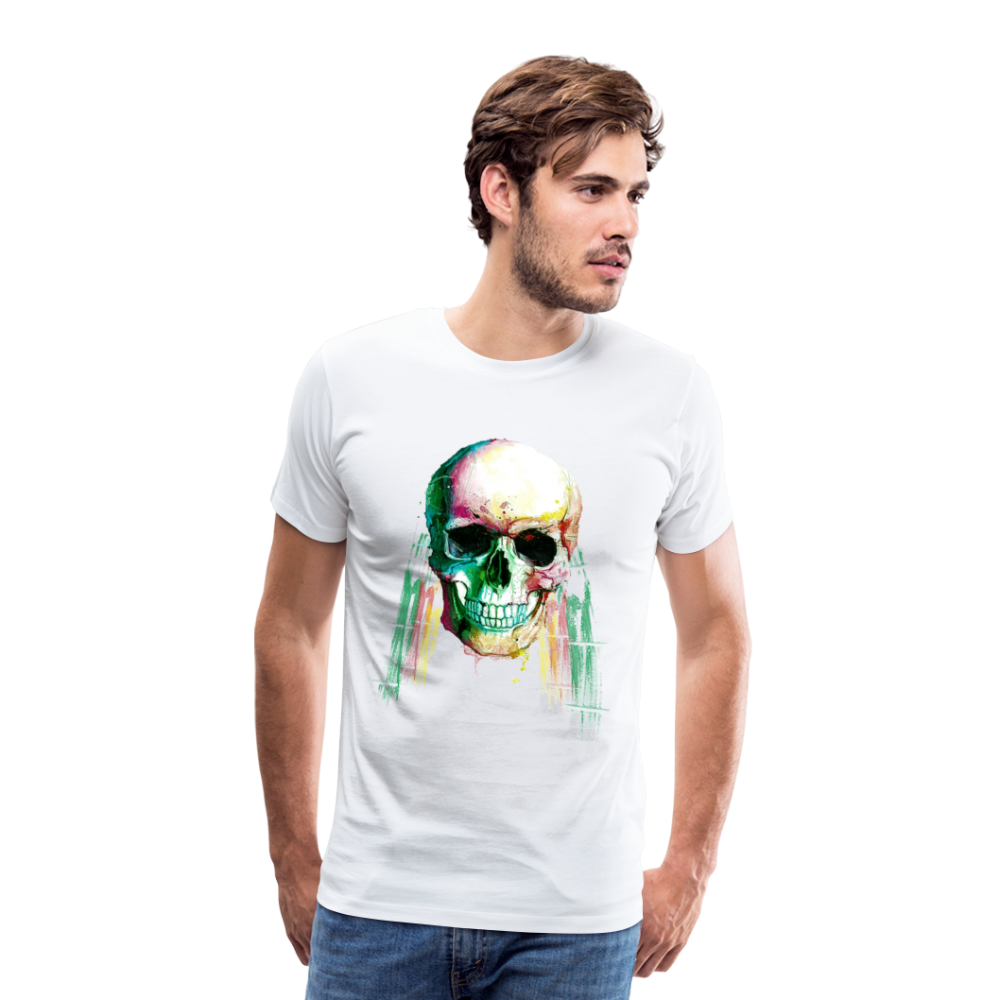 Männer Premium T-Shirt - Weed Skull - Weiß