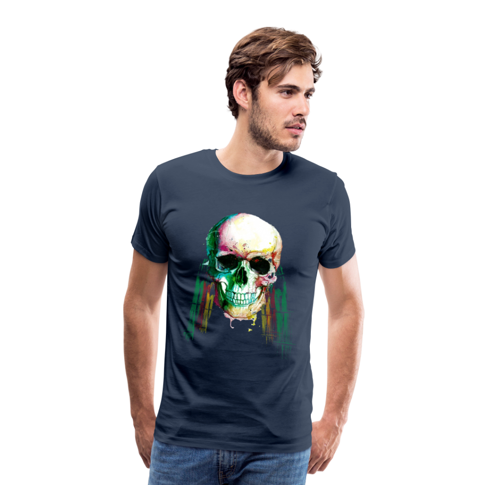 Männer Premium T-Shirt - Weed Skull - Navy