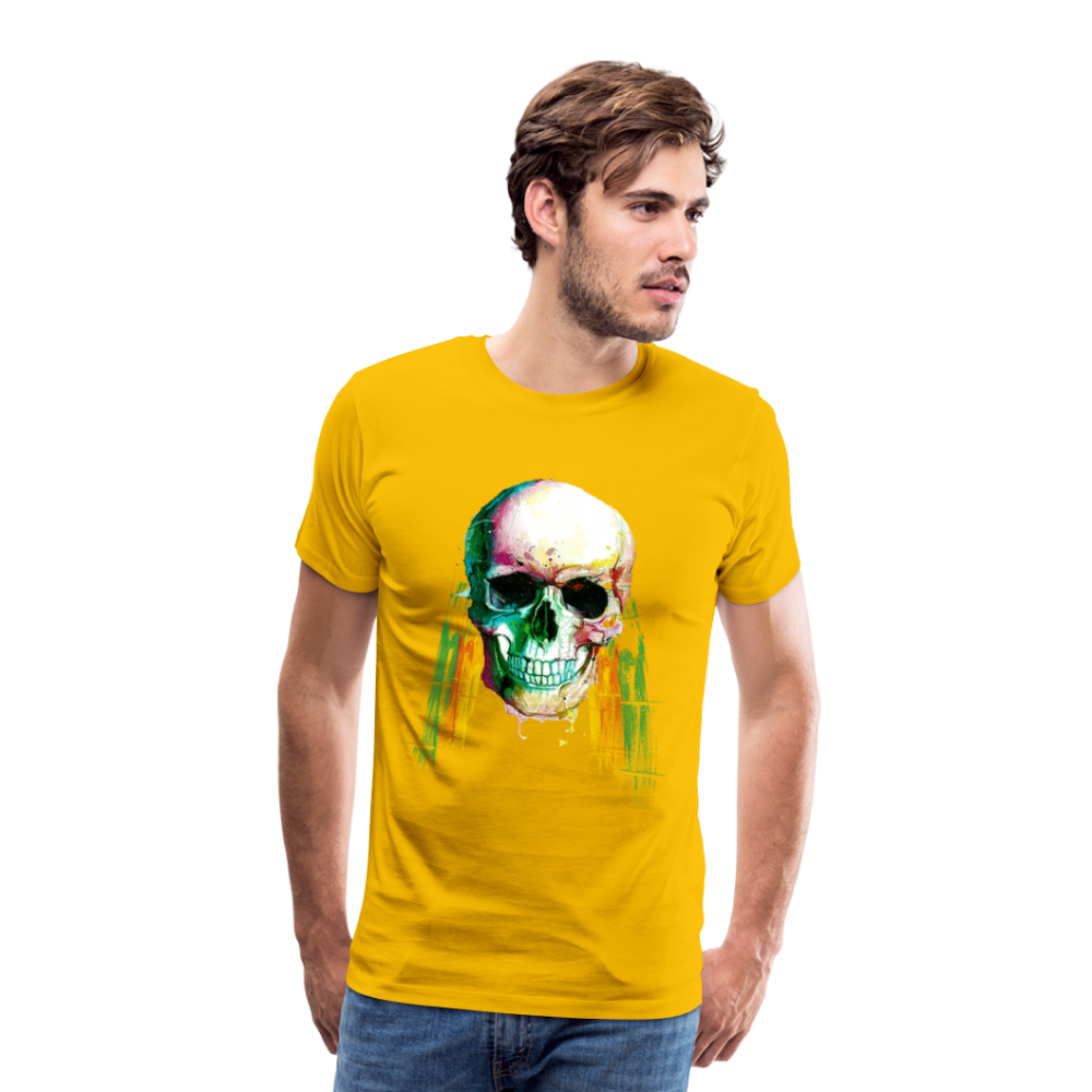 Männer Premium T-Shirt - Weed Skull - Sonnengelb