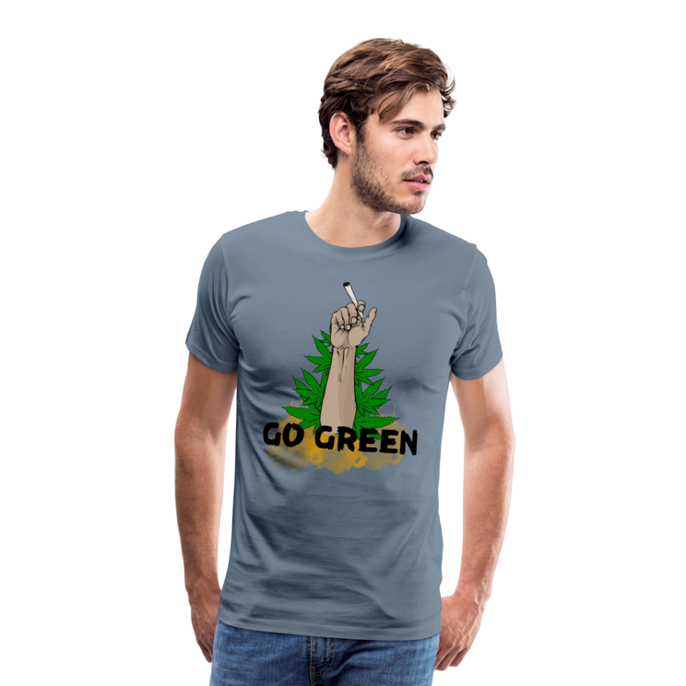 Männer Premium T-Shirt - Go Green - Blaugrau