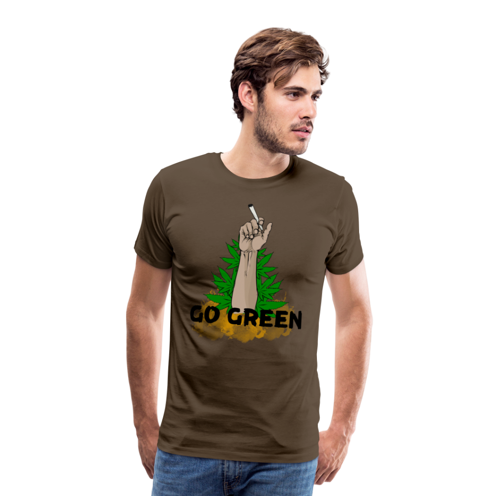 Männer Premium T-Shirt - Go Green - Edelbraun