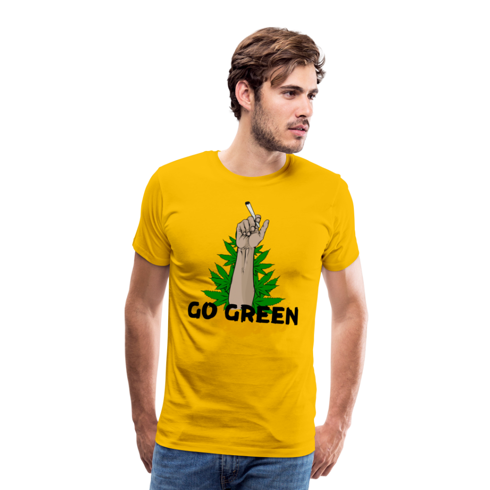 Männer Premium T-Shirt - Go Green - Sonnengelb