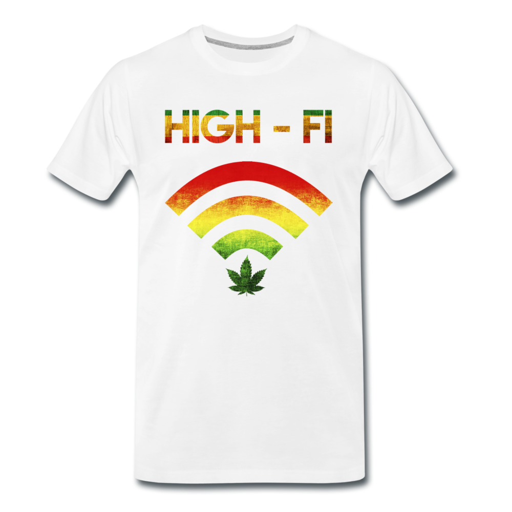 Männer Premium T-Shirt - High - Fi - Weiß