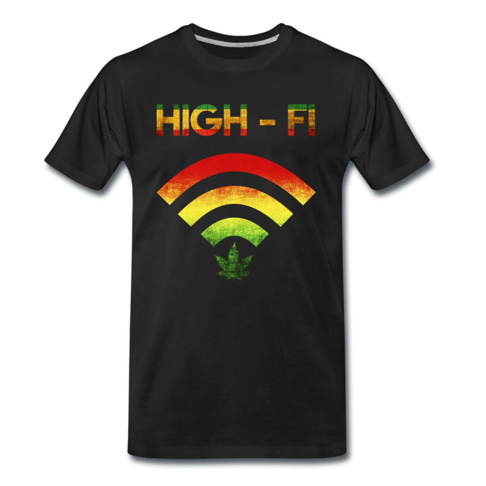 Männer Premium T-Shirt - High - Fi - Schwarz