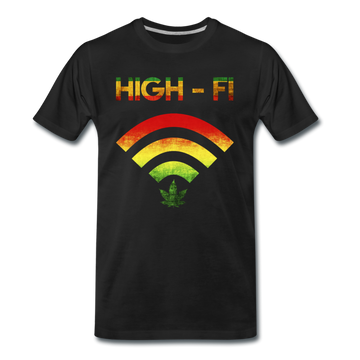 Männer Premium T-Shirt - High - Fi - Schwarz