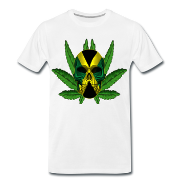 Männer Premium T-Shirt - Jamaika Skull - Weiß