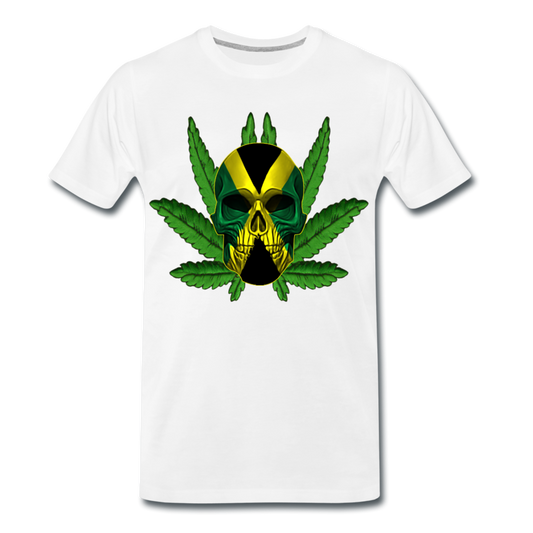 Männer Premium T-Shirt - Jamaika Skull - Weiß