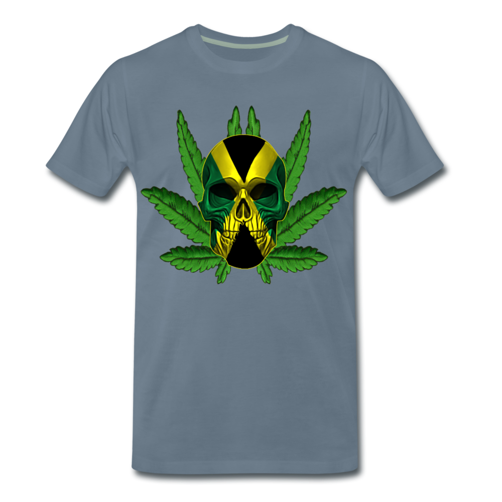 Männer Premium T-Shirt - Jamaika Skull - Blaugrau
