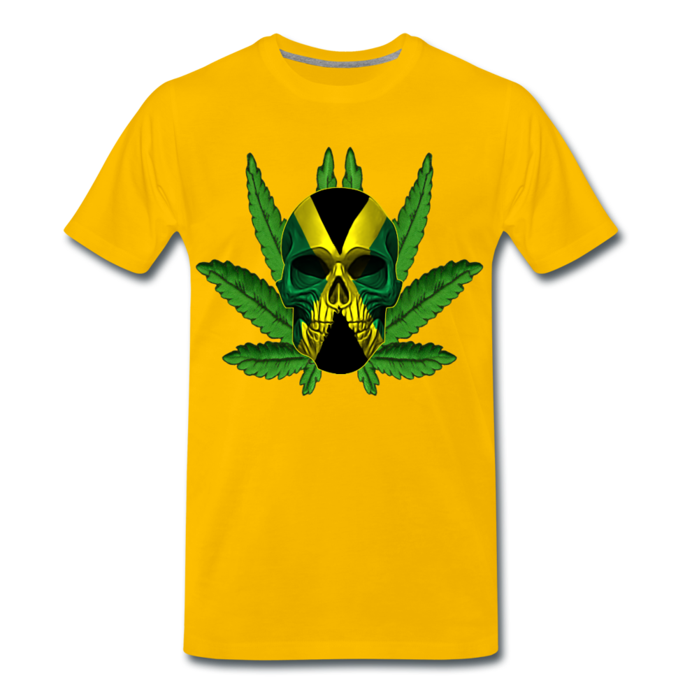 Männer Premium T-Shirt - Jamaika Skull - Sonnengelb