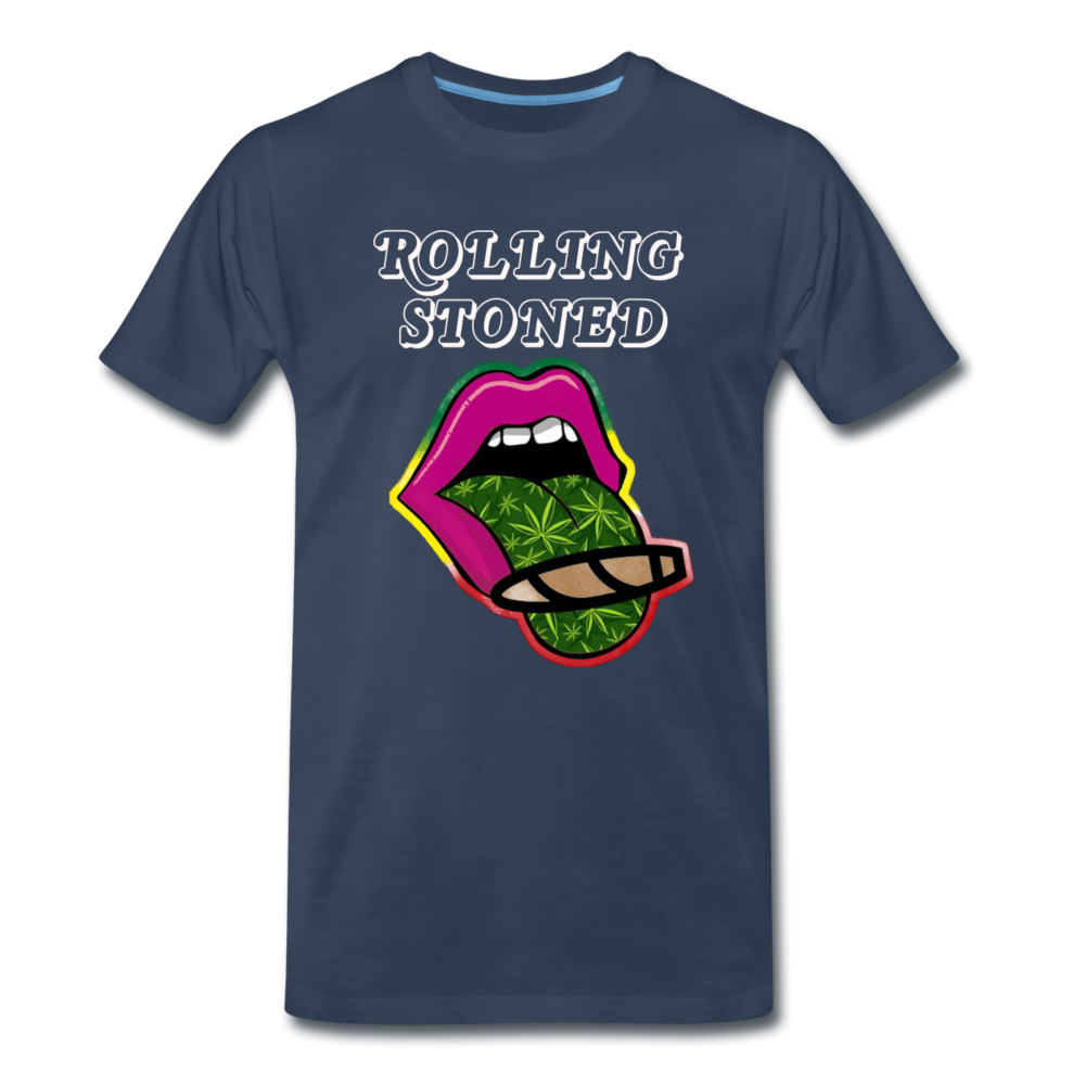 Männer Premium T-Shirt - Rolling Stoned - Navy