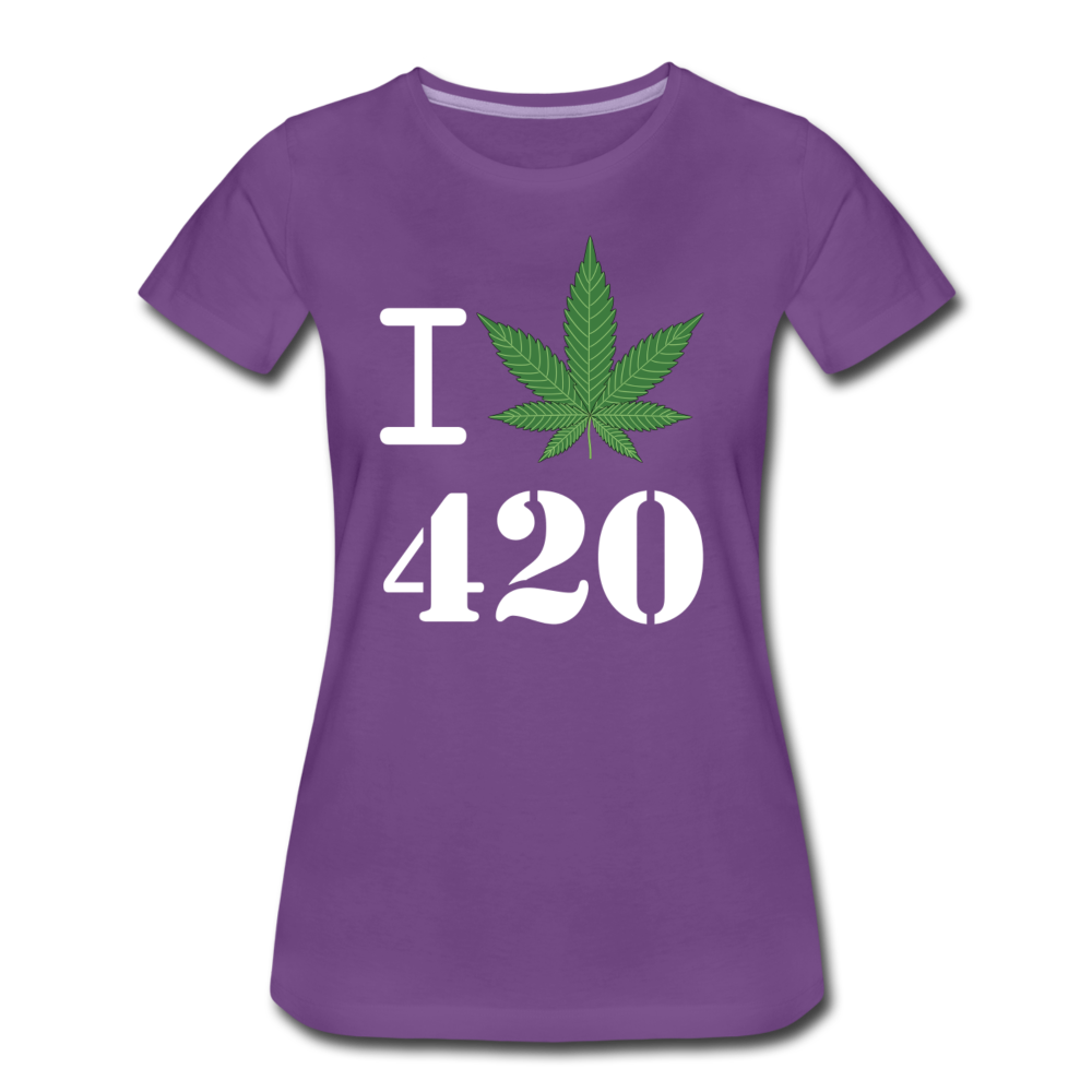 Frauen Premium T-Shirt - i Love 420 - Lila