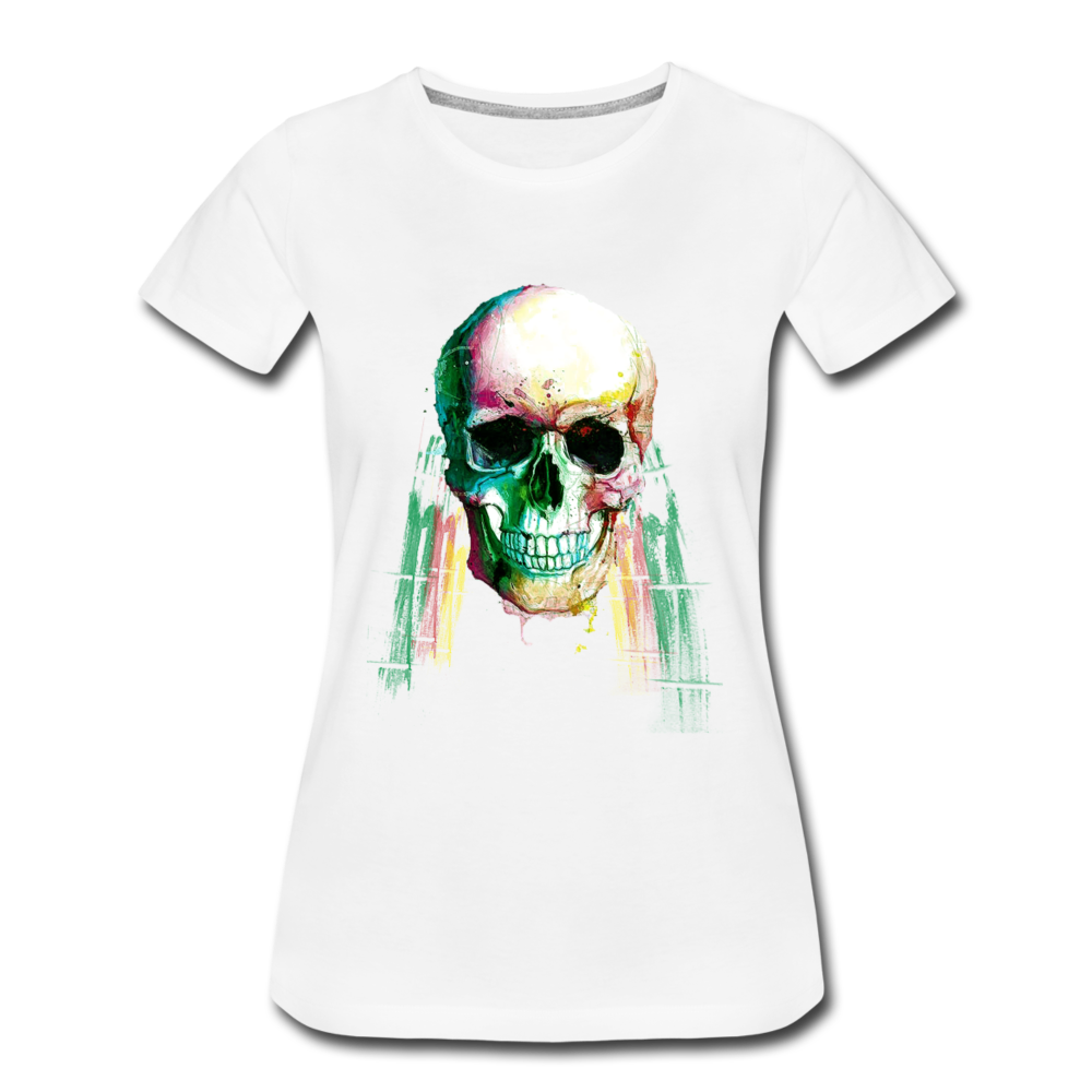 Frauen Premium T-Shirt - Weed Skull - Weiß