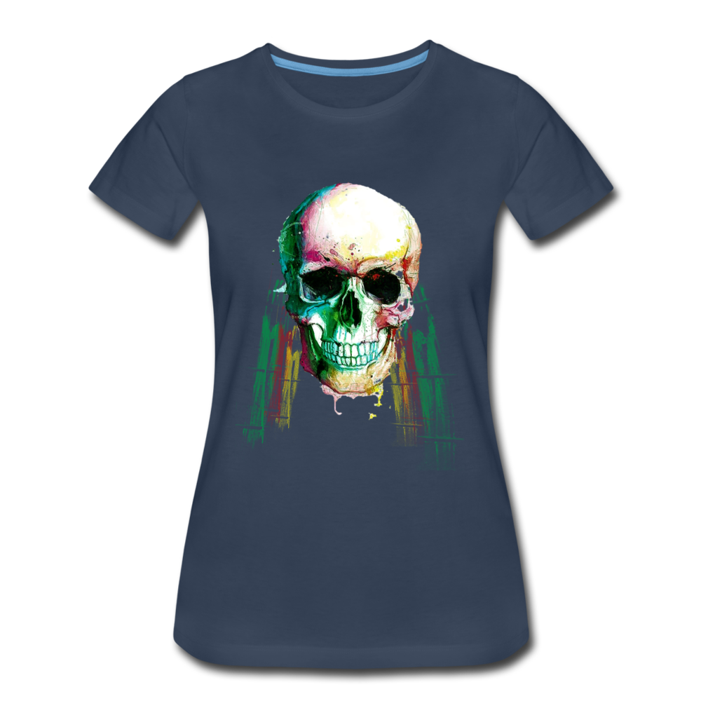 Frauen Premium T-Shirt - Weed Skull - Navy