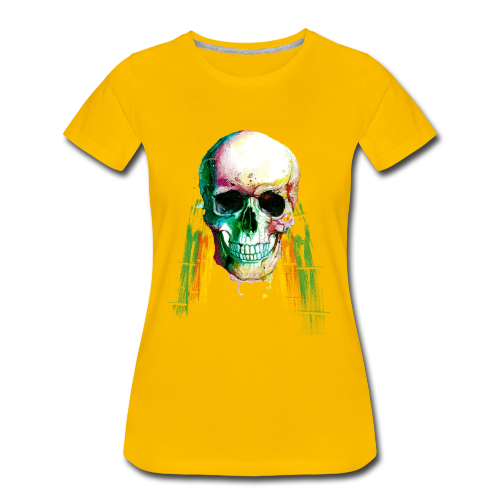 Frauen Premium T-Shirt - Weed Skull - Sonnengelb