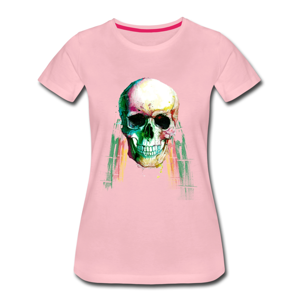 Frauen Premium T-Shirt - Weed Skull - Hellrosa