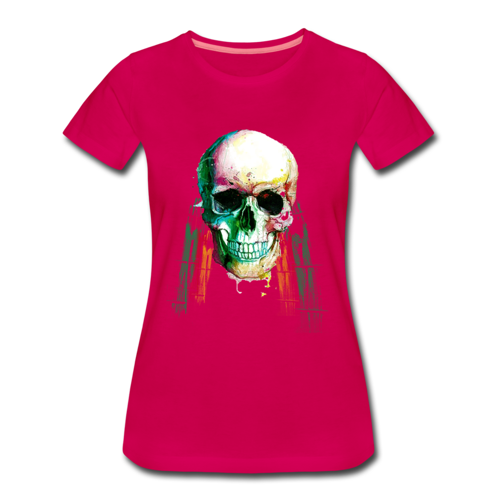 Frauen Premium T-Shirt - Weed Skull - dunkles Pink