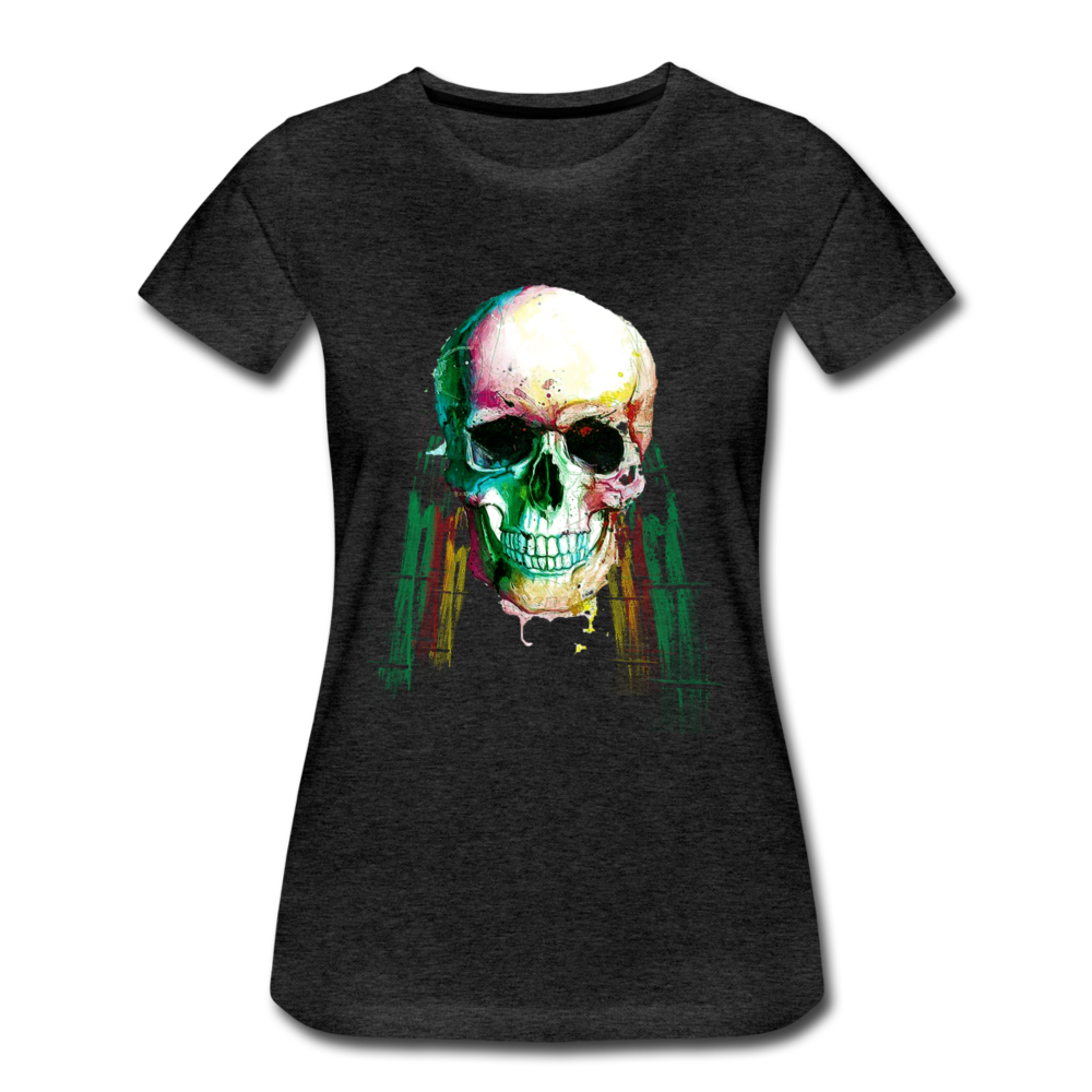 Frauen Premium T-Shirt - Weed Skull - Anthrazit