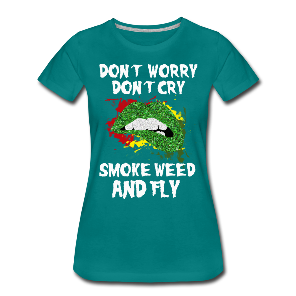 Frauen Premium T-Shirt - Smoke Weed and Fly - Divablau