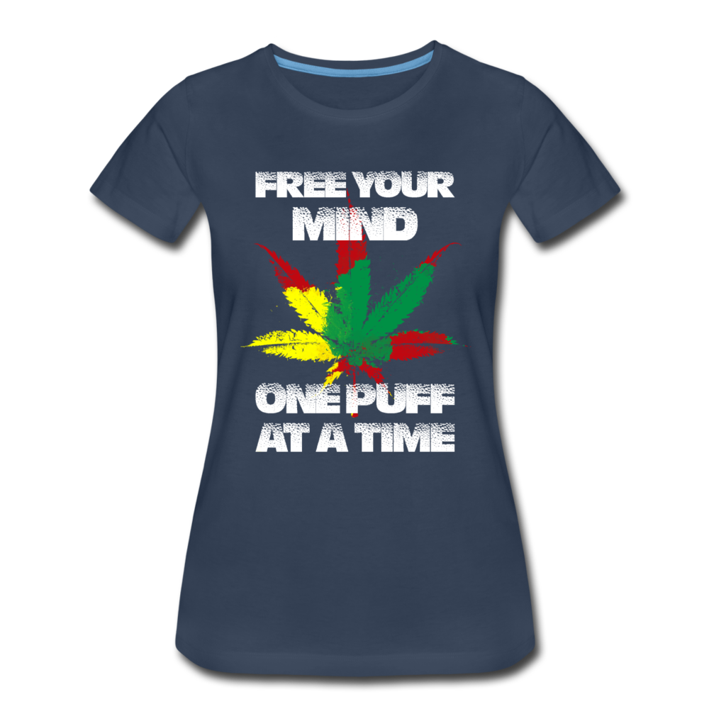Frauen Premium T-Shirt - Free your Mind - Navy