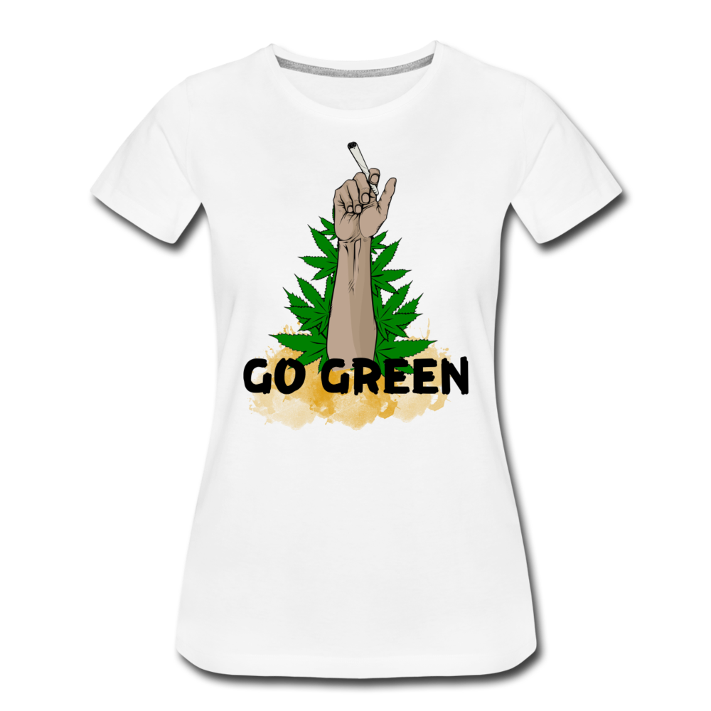 Frauen Premium T-Shirt - go green - Weiß