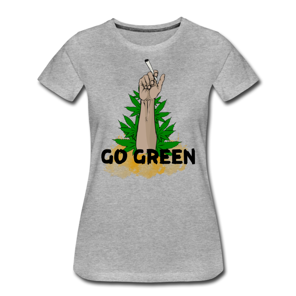 Frauen Premium T-Shirt - go green - Grau meliert