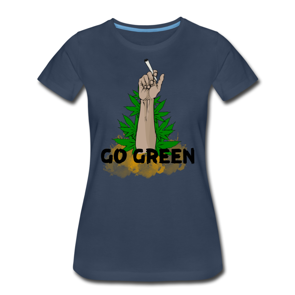 Frauen Premium T-Shirt - go green - Navy