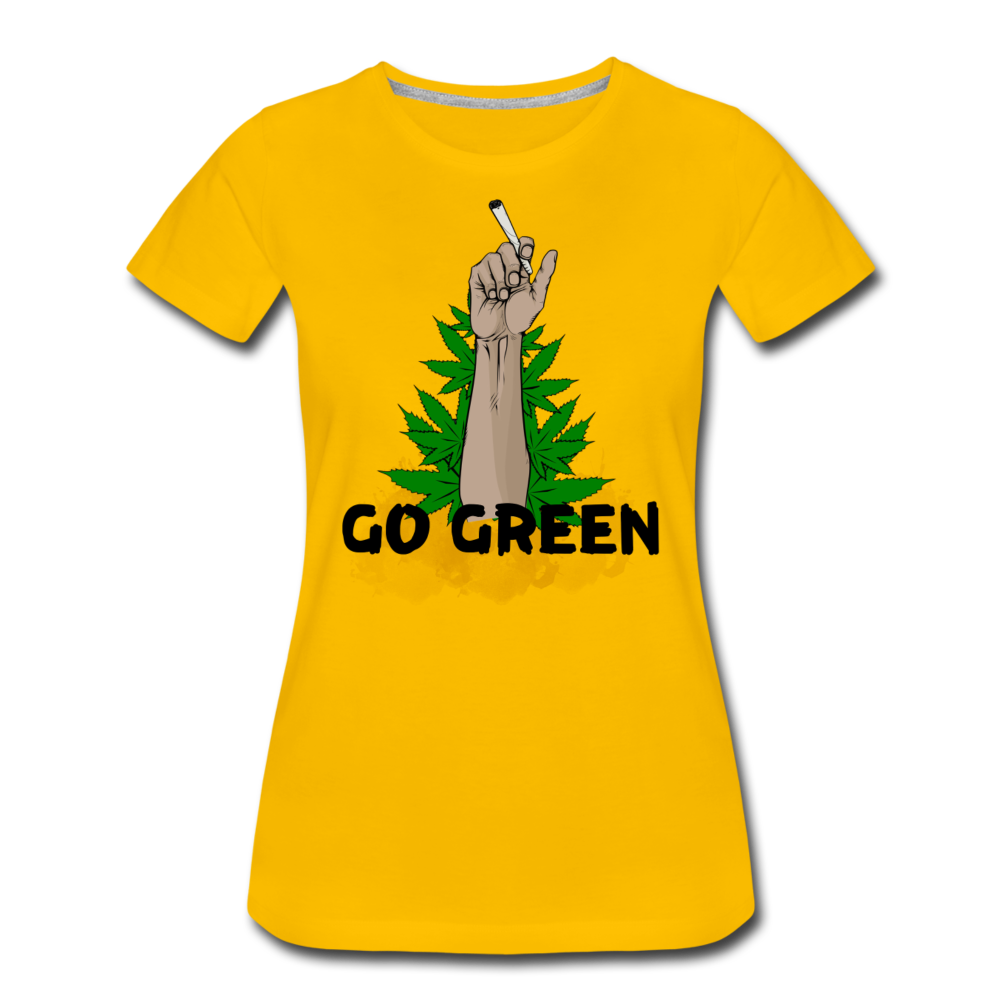 Frauen Premium T-Shirt - go green - Sonnengelb