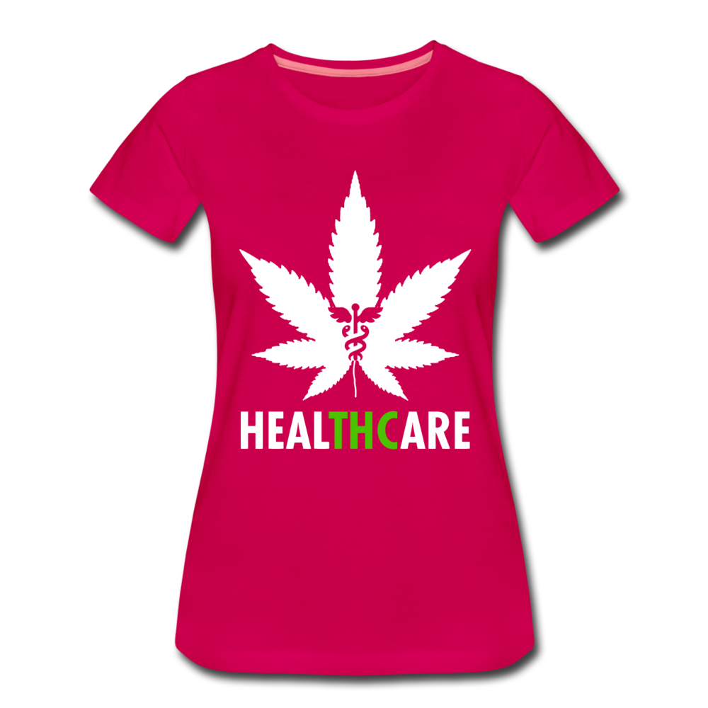 Frauen Premium T-Shirt - HealTHCare - dunkles Pink