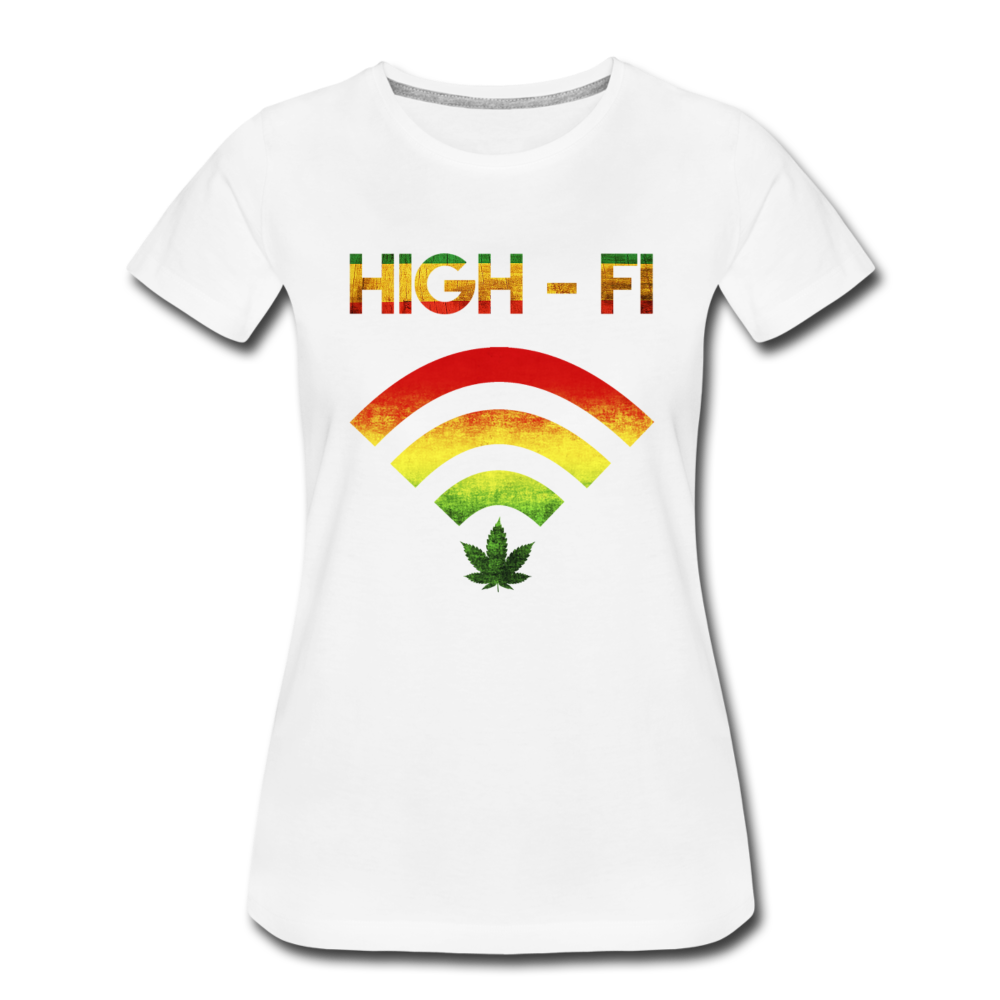 Frauen Premium T-Shirt - HIGH FI - Weiß