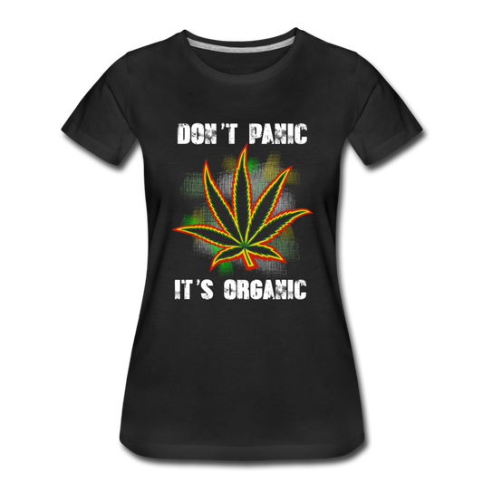 Frauen Premium T-Shirt. - don´t Panic it´s organic - Schwarz