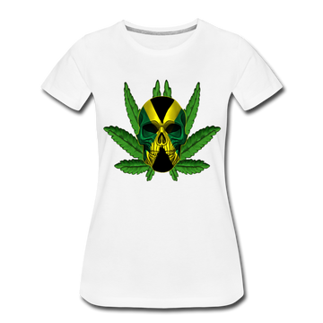 Frauen Premium T-Shirt - Jamaika Skull - Weiß
