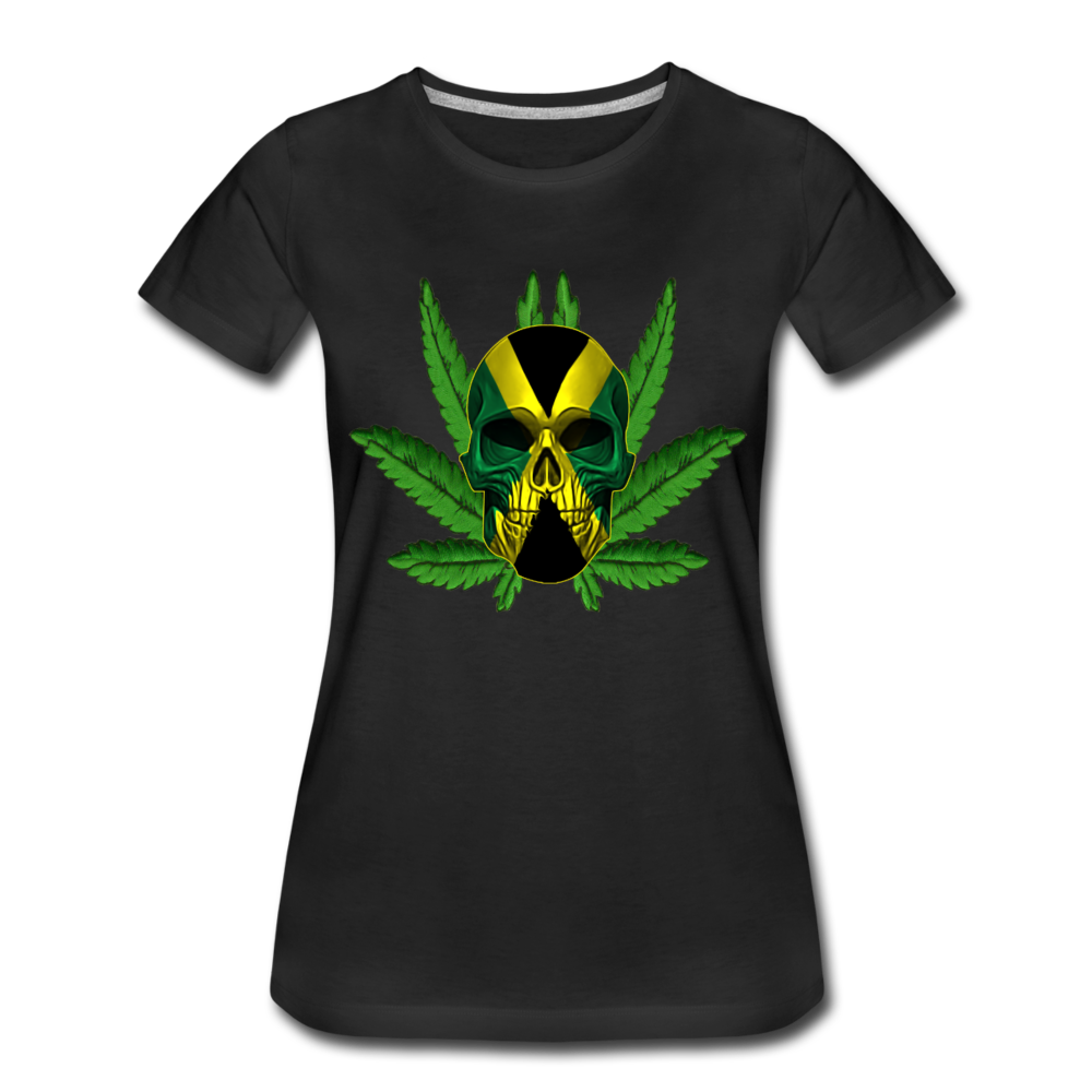 Frauen Premium T-Shirt - Jamaika Skull - Schwarz